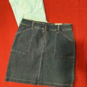 INC Denim Skirt with Zip Front - Size 6 - NWT